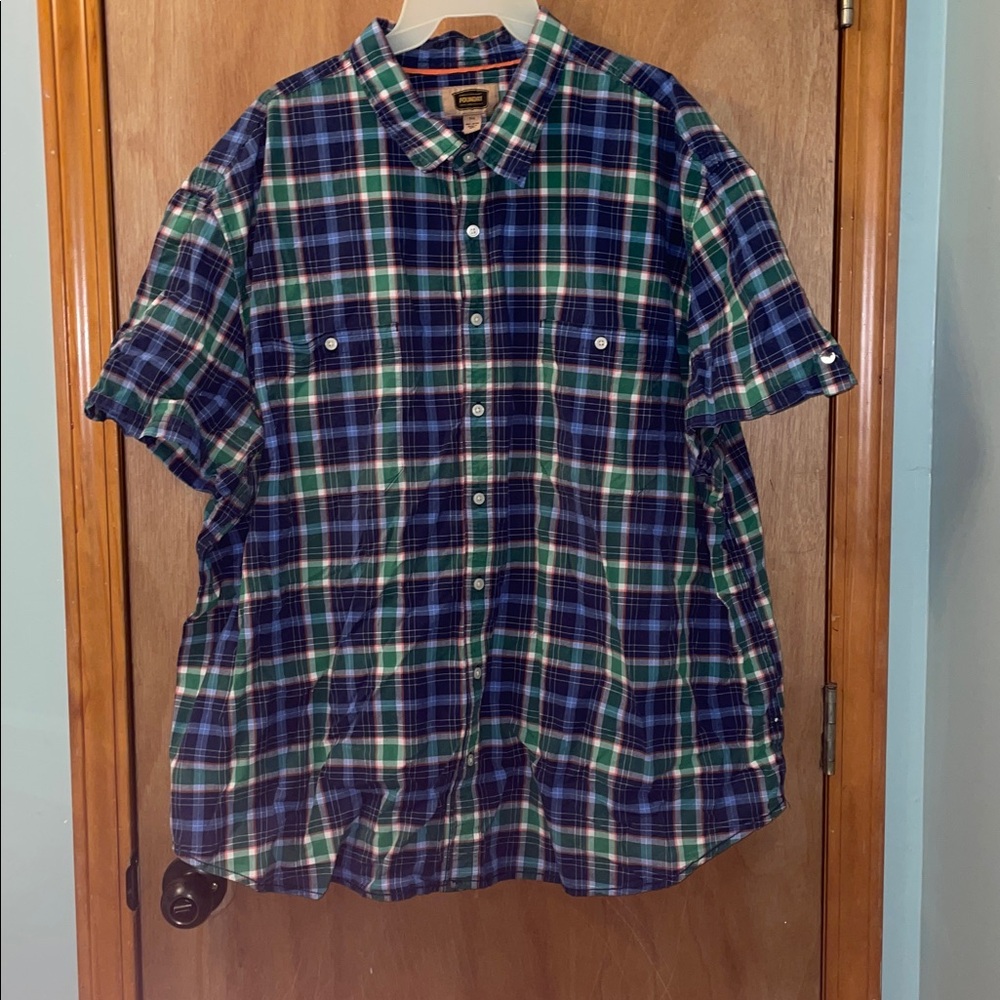 The Foundry Supply Co. Blue and Green Plaid Button Down Shirt